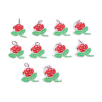 Elegant rose keyring set for bags and keys