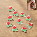 Rose flower design bag charm and keychain set
