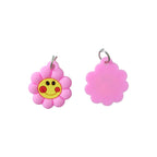 Flower smiley bag charm with playful design