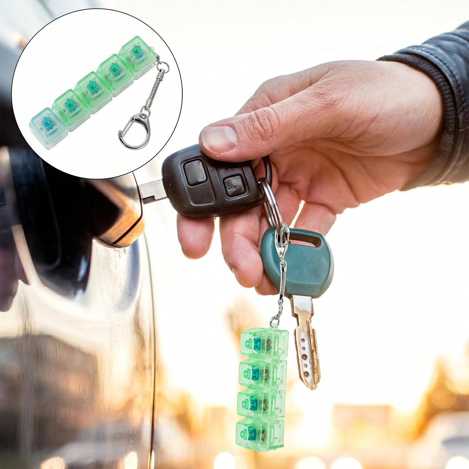 Colorful LED keyboard switch keychain for stress relief
