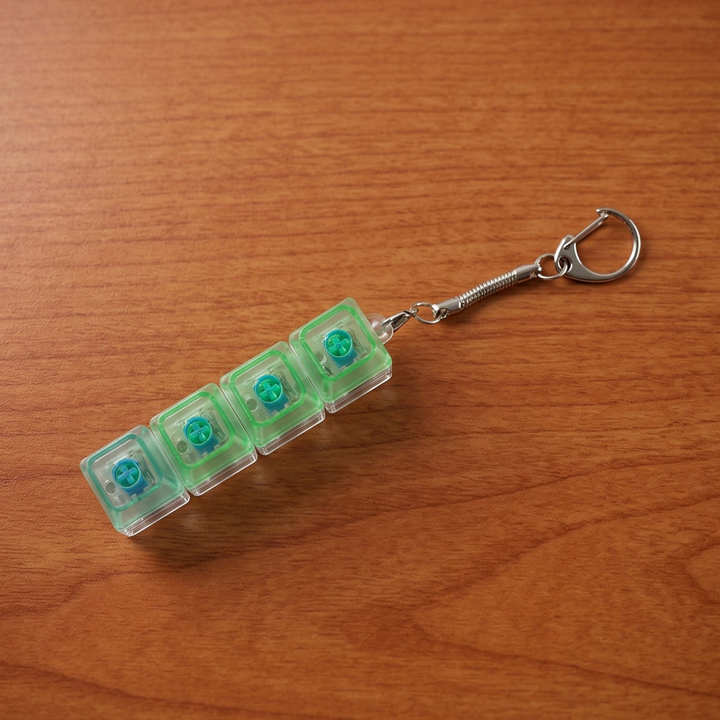 Eye-catching transparent design LED light stress relief keychain