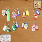 Kids cartoon keychain tag with writable name area