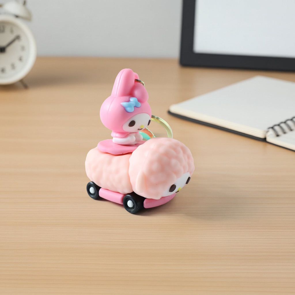 Soft silicone strap holding cartoon doll keychain accessory