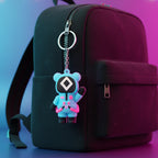 Silicone cartoon keychain pendant with metal chain for attachment