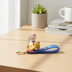 Adorable doll style cartoon cat keychain for keys and bags