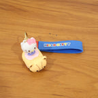Fun and lightweight silicone keychain featuring cartoon cat