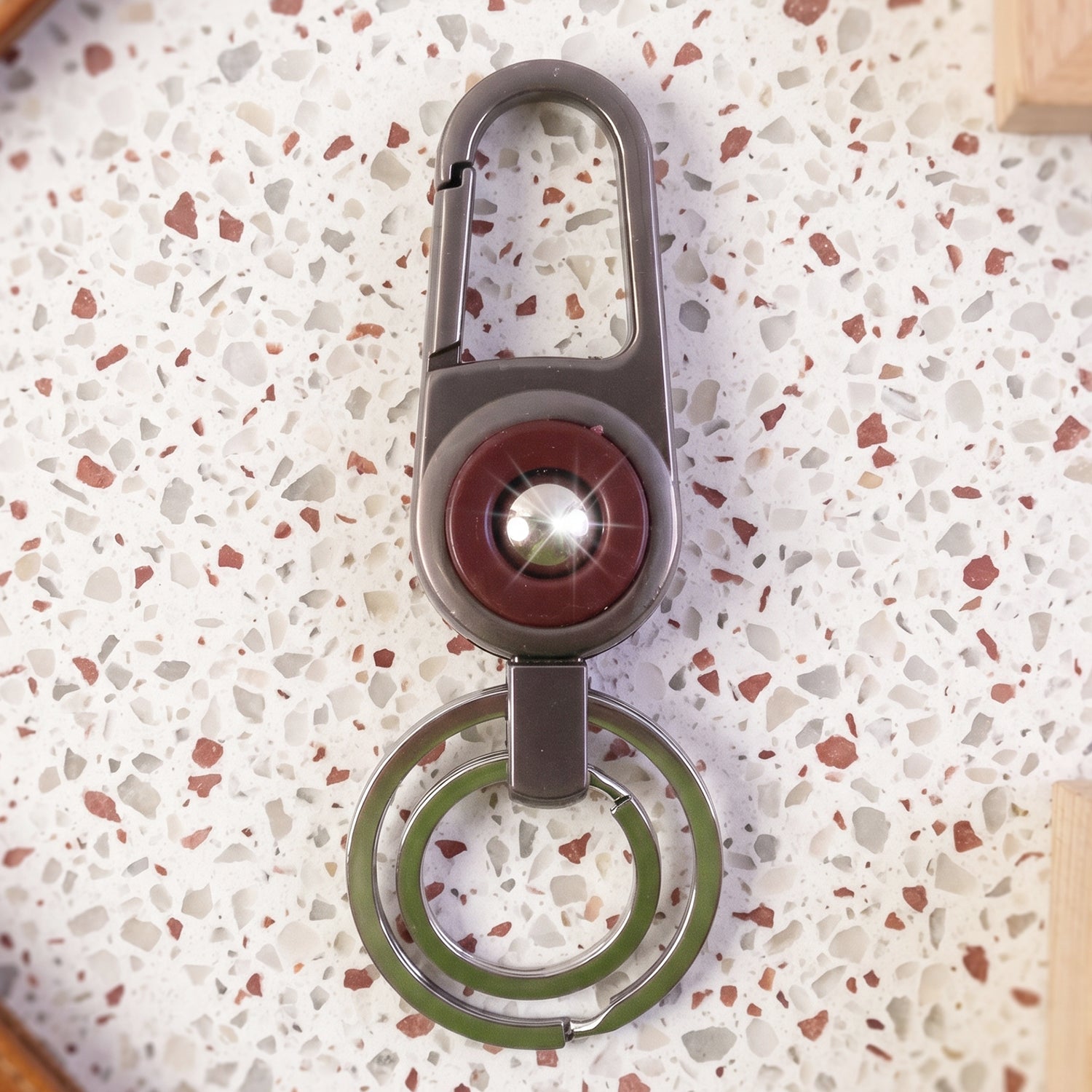 Stylish metal key holder with sleek design and dual-organized rings
