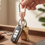 Close-up of the quick release mechanism on the keychain