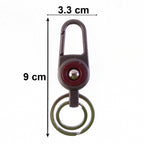 Metal key holder with secure locking clip and organized dual rings
