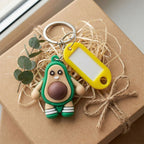 Compact avocado keychain with durable metal ring
