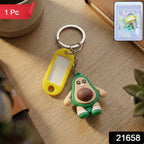Avocado figure key holder keychain with metal ring