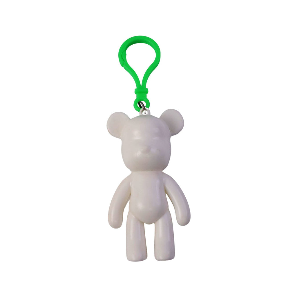 Dimensions chart showing size of bear shape decorative keychain