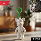 Close-up of smooth finish on cute bear shape decorative keychain