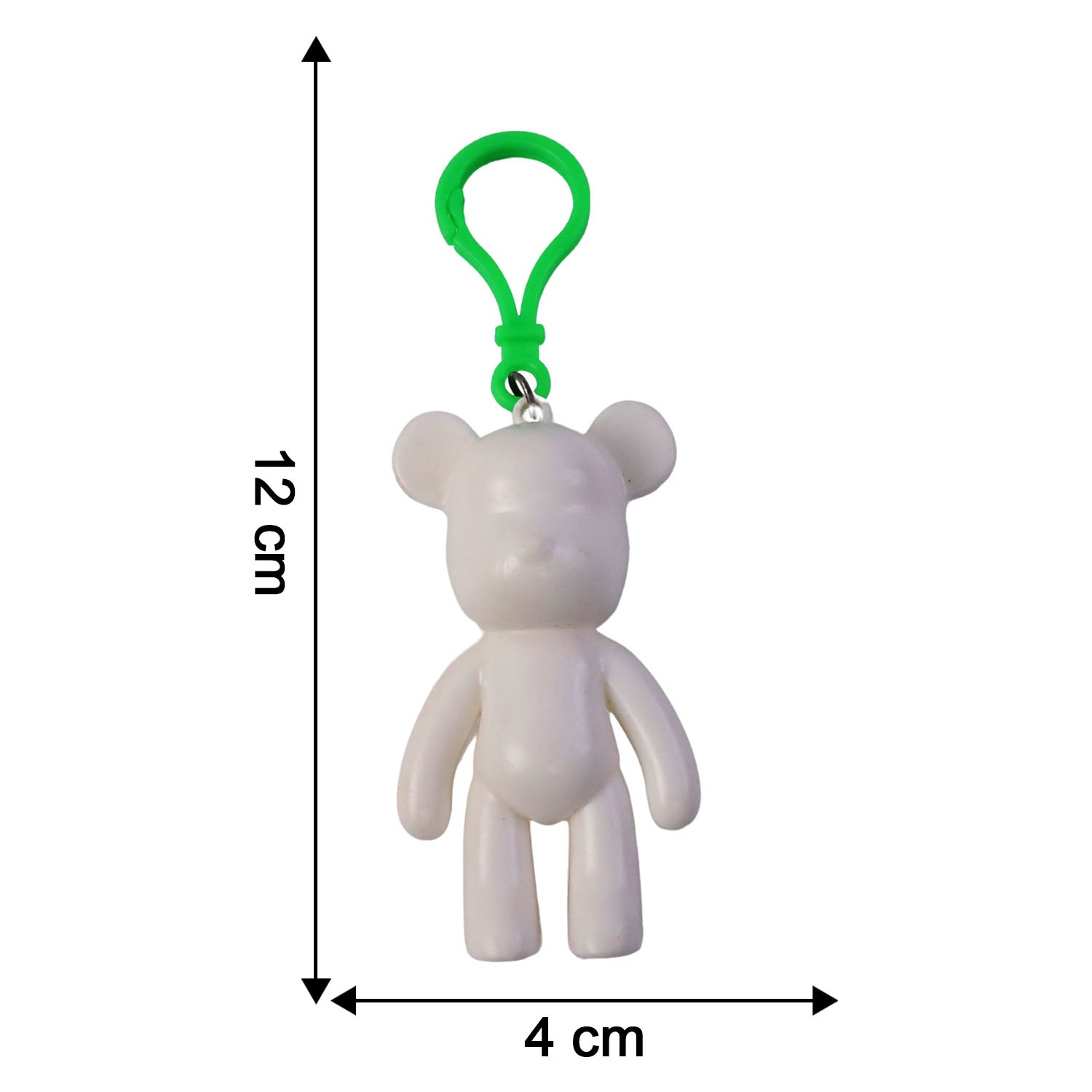 Bear shape decorative keychain next to scale for weight reference