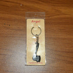 Keychain featuring an axe shape with robust metal construction