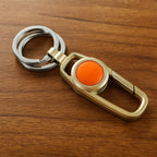 Compact metal keychain carabiner clip with keys attached for organization