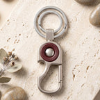Secure lock carabiner key holder made from high-quality metal.