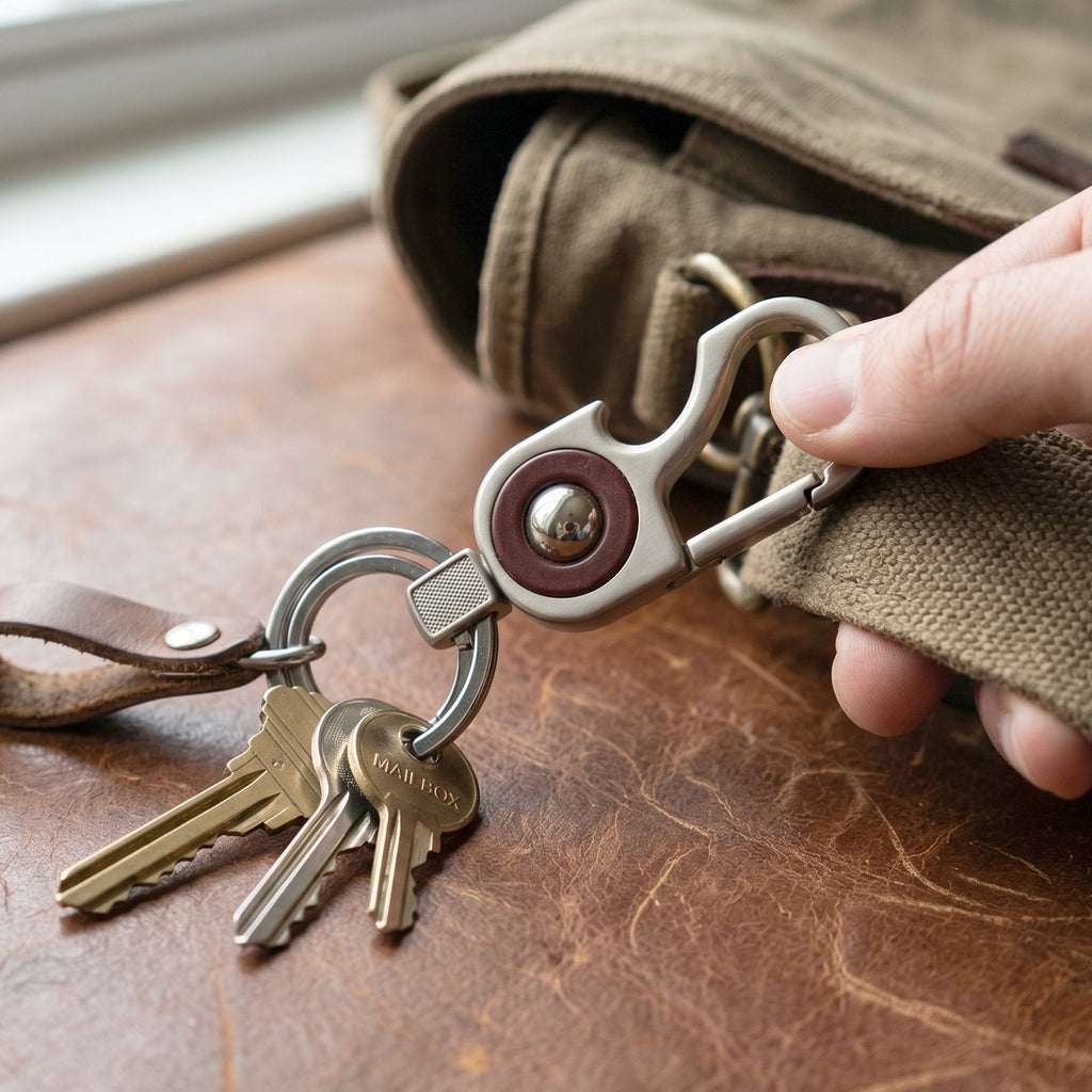 Robust metal key holder suitable for bike, car, home, and office keys.