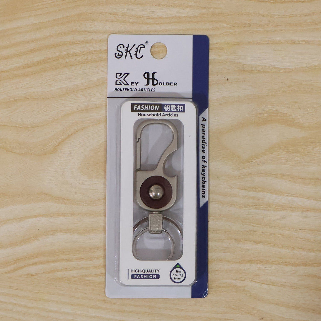 Stylish and durable metal key holder with dual rings for organized keys.