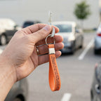 Portable silicone wrist keychain with metal hook
