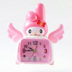 Pink kids alarm clock with bunny theme and colorful dial
