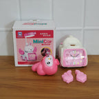 Decorative pink cartoon bunny alarm clock for children’s room