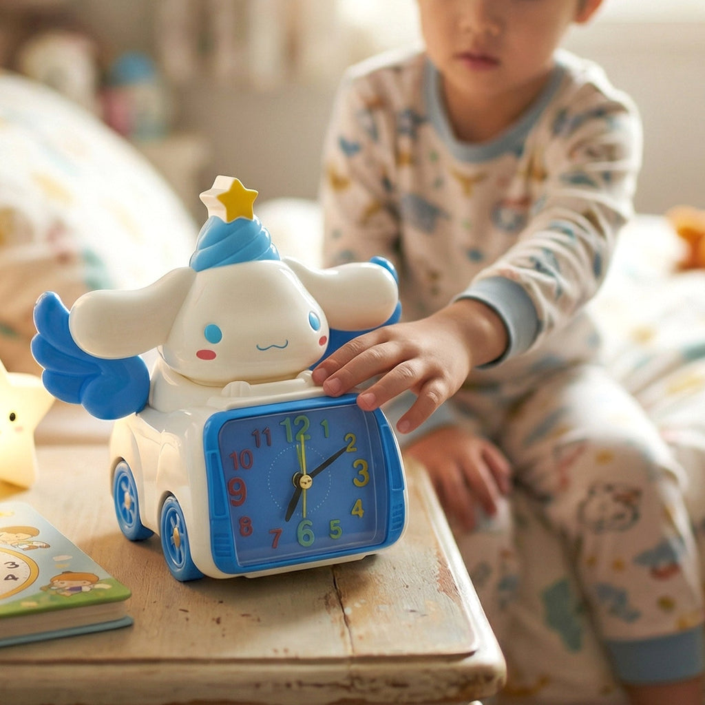 Adorable kids bunny alarm clock with easy-to-read display