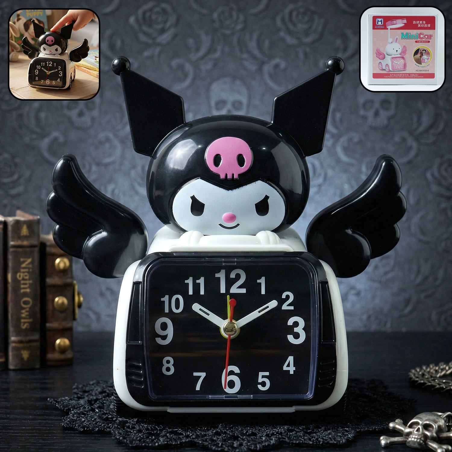 Colorful kids cartoon alarm clock with bright characters