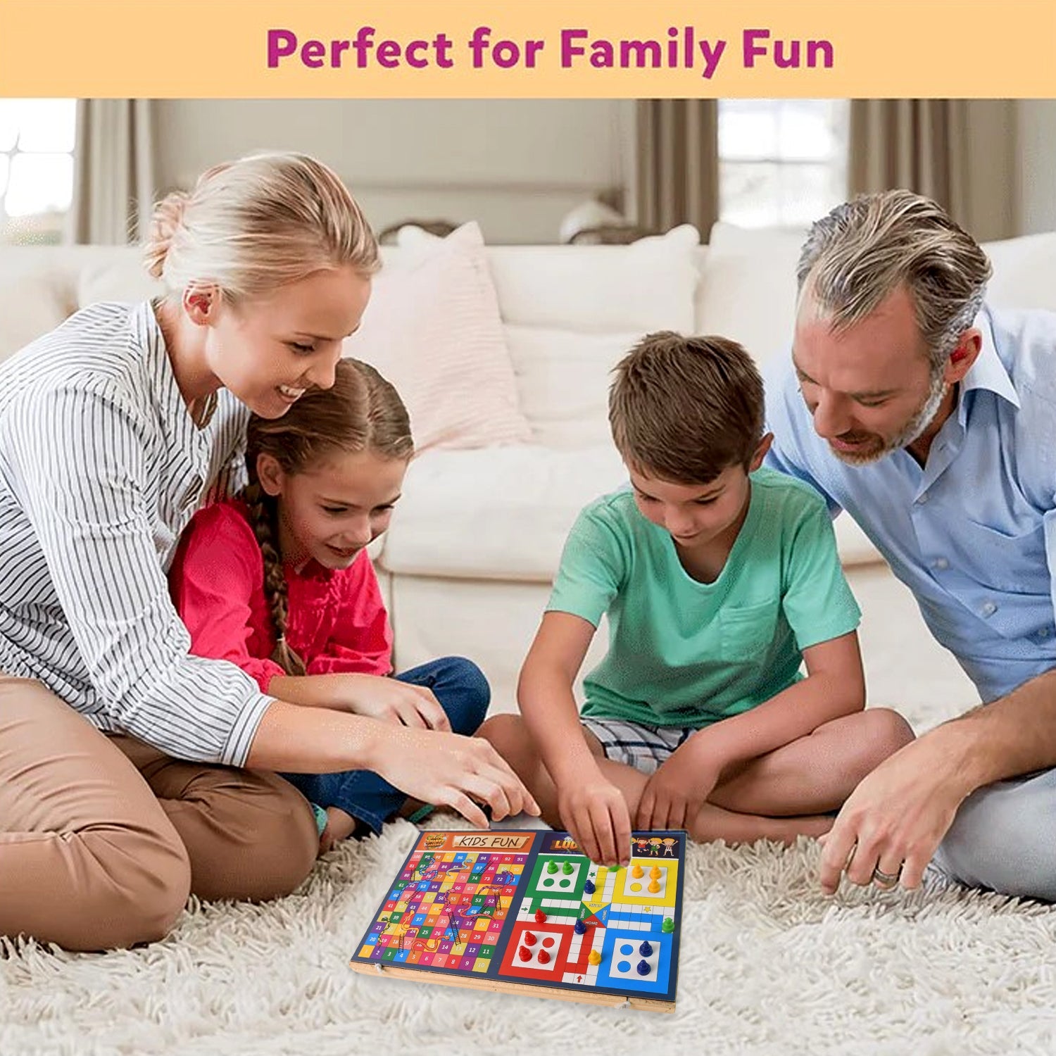 Closed foldable wooden board game set box, ready for travel and storage