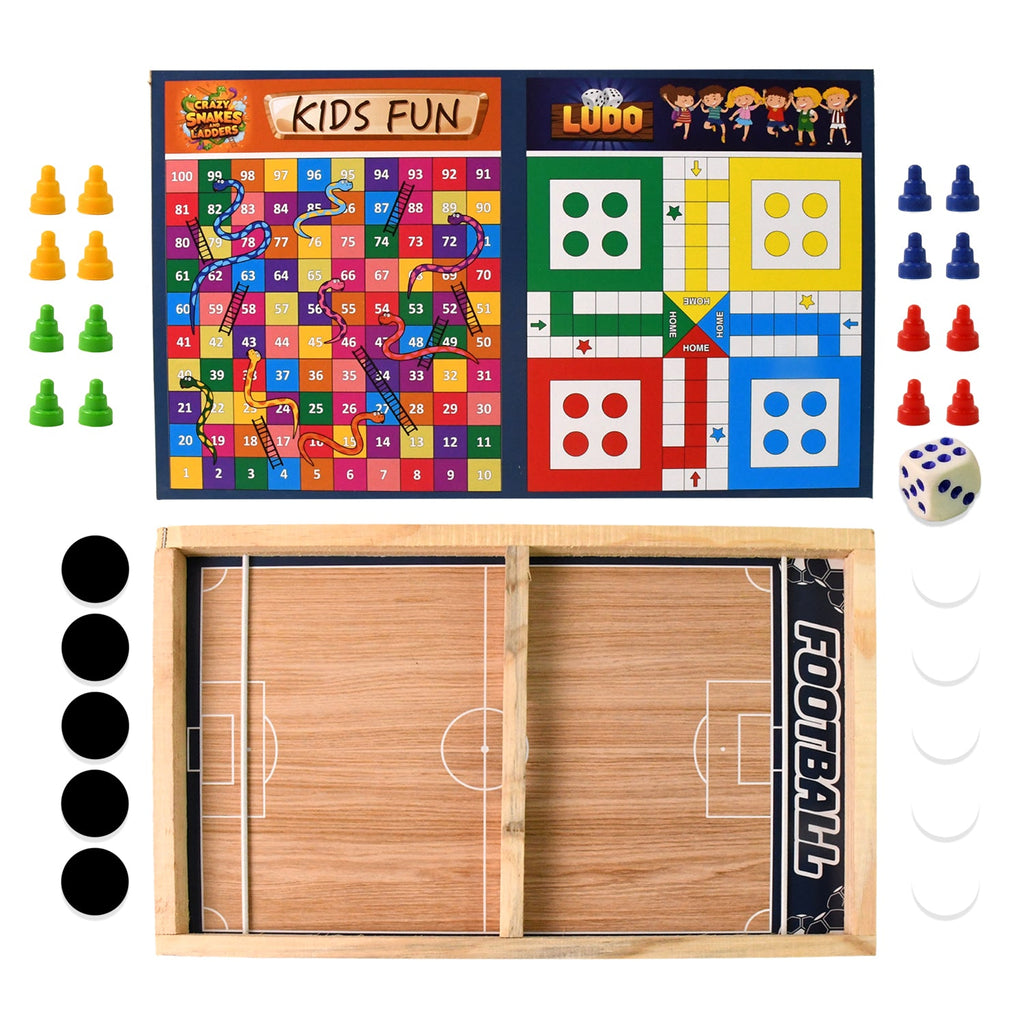 Desktop football game board from the 3-in-1 wooden board game set