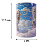 Compact size of kids money bank demonstrating portability.