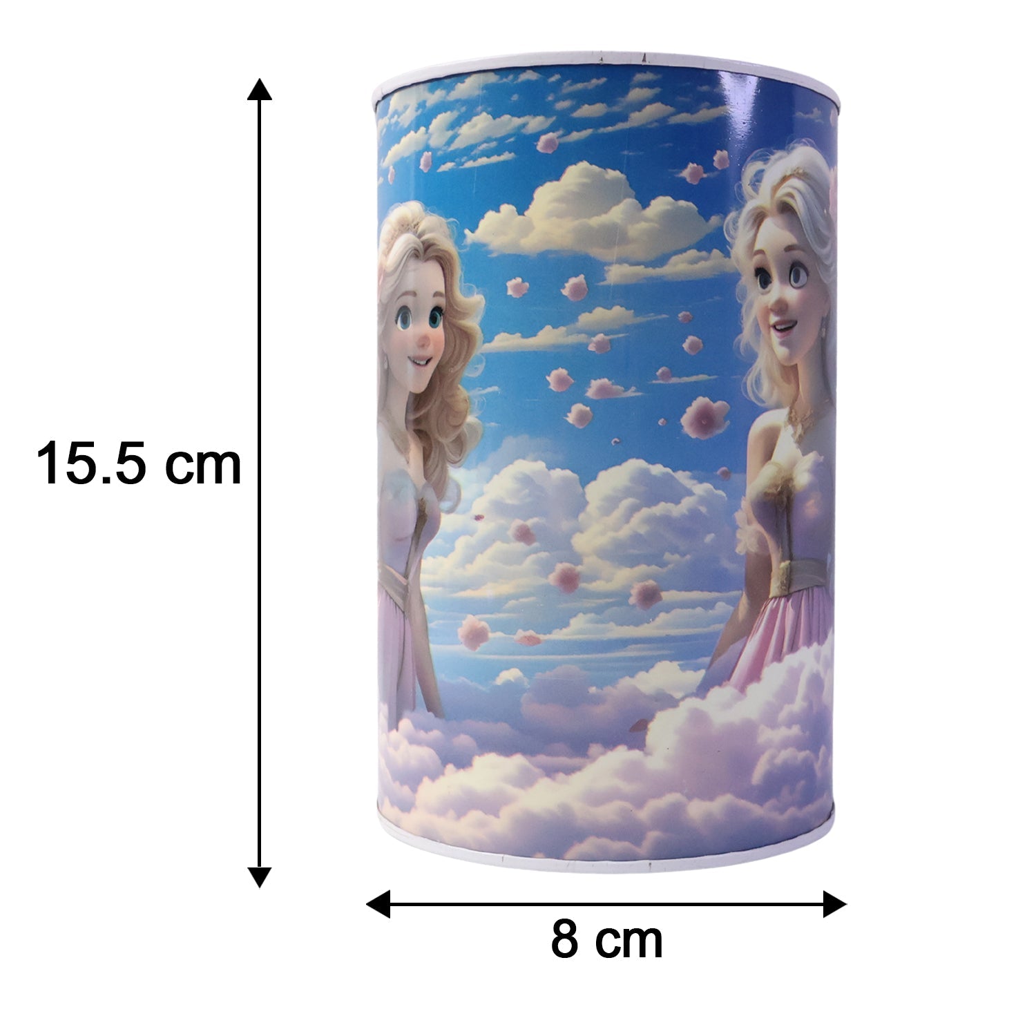 Compact size of kids money bank demonstrating portability.