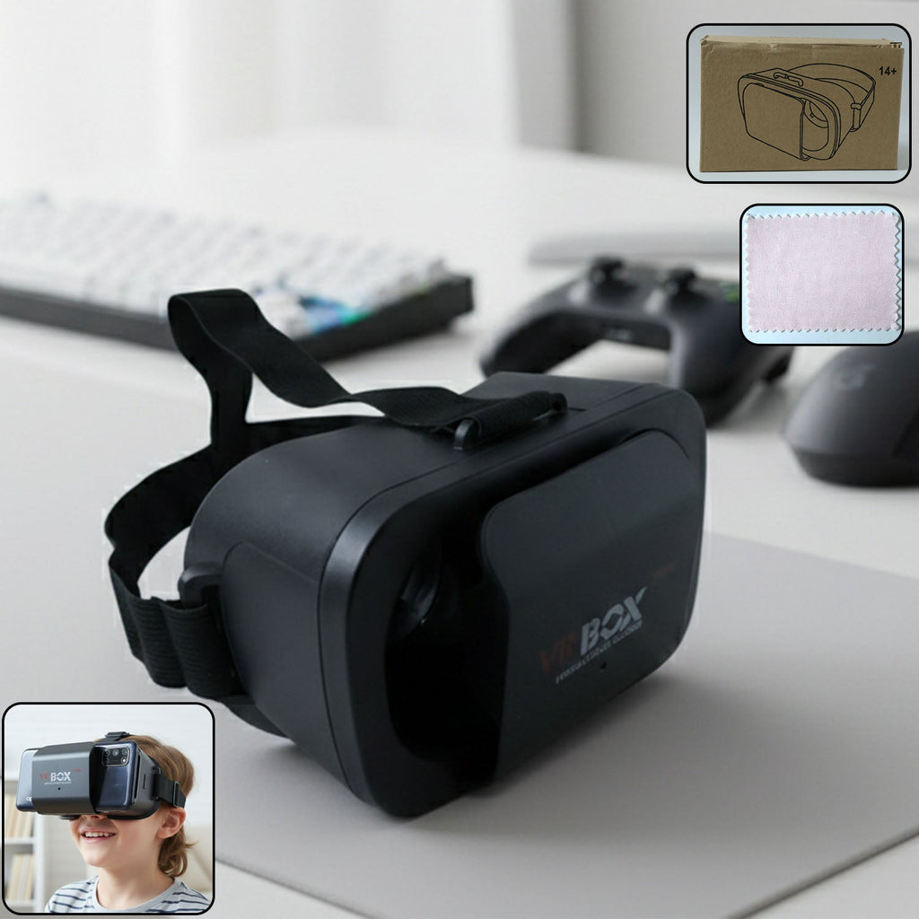 Front view of VR Box headset designed for immersive smartphone VR experience