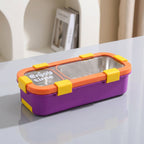 2 compartment steel tiffin box with utensils