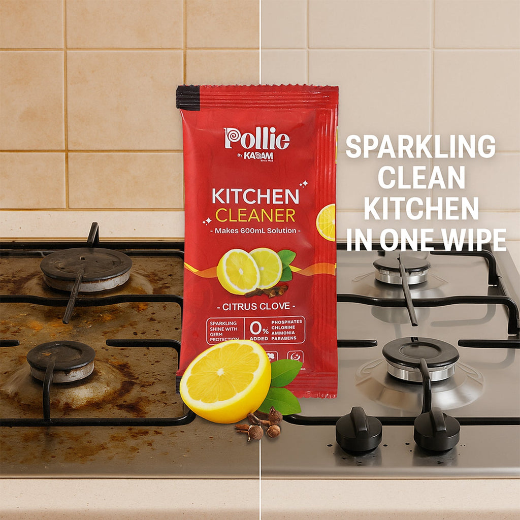Eco-friendly Pollic Kadam Kitchen Surface Cleaner refill sachet for kitchen use