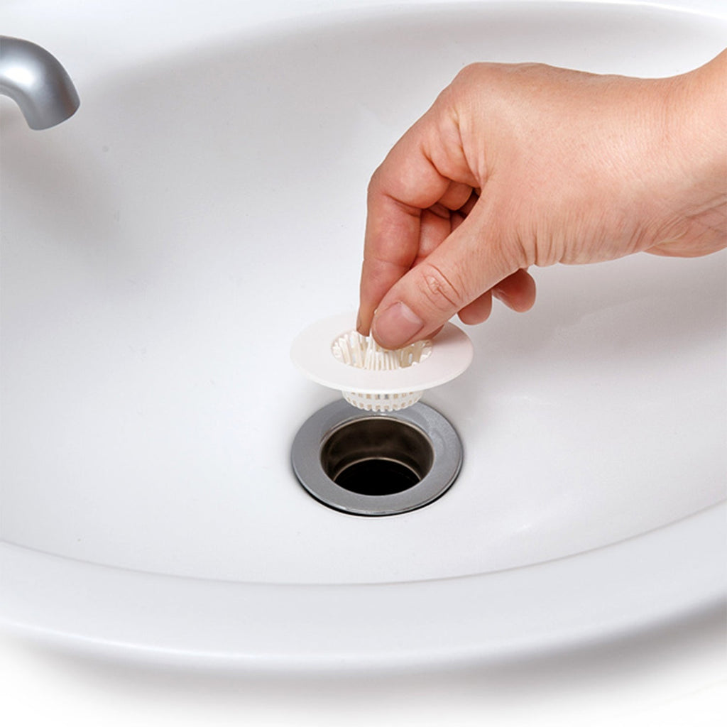 Sink drain hair filter with basket-style design for clogs