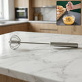 Stainless steel rotary whisk for efficient kitchen mixing