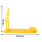 Diagram illustrating the precise dimensions of the plastic kitchen knife stand for easy reference.