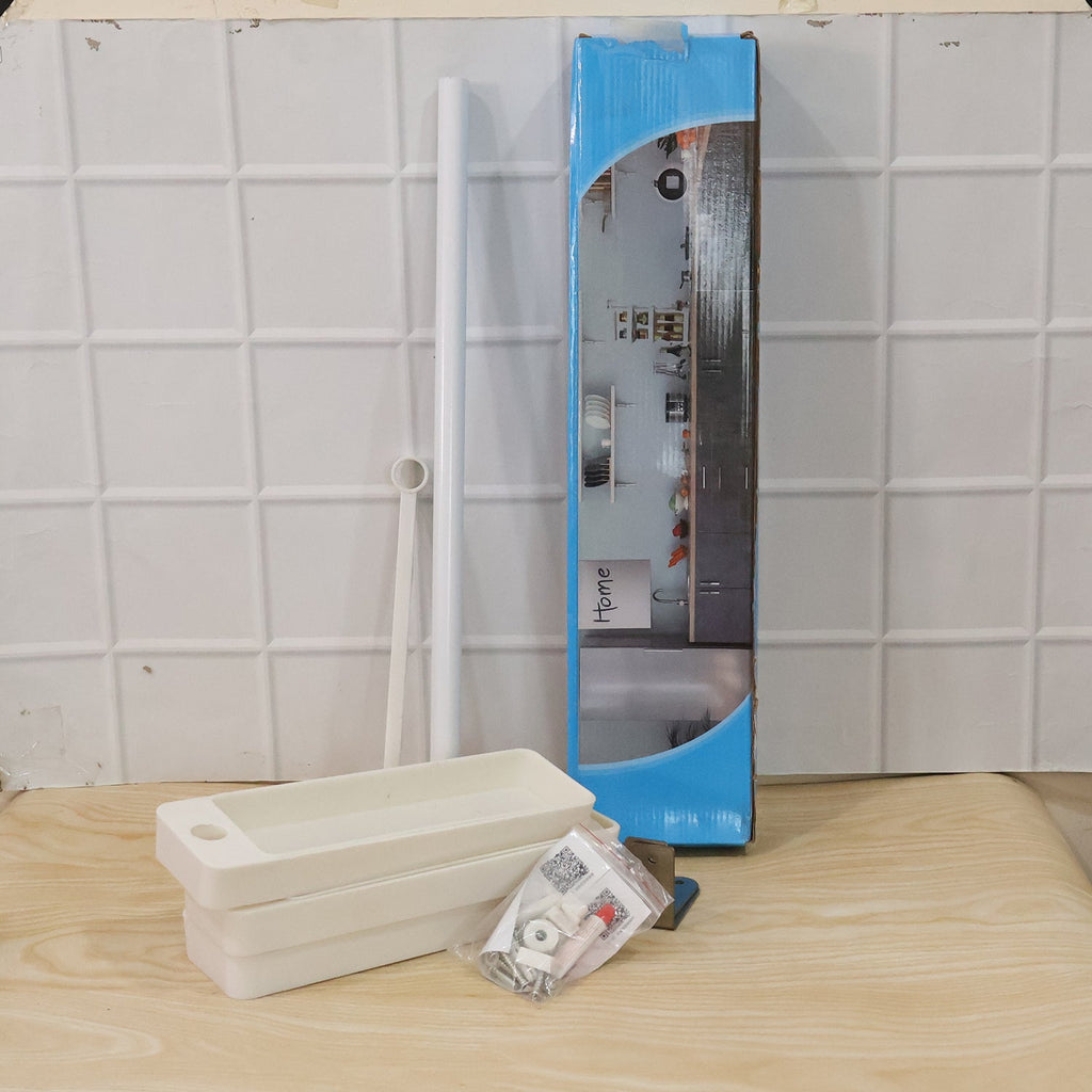 Rotating storage rack being used to organize daily essential items
