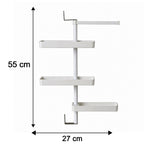 Detailed measurements diagram of rotating storage rack for reference