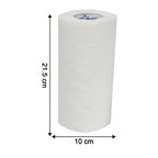 Dimensions of kitchen roll showing 18 cm by 18 cm sheet size