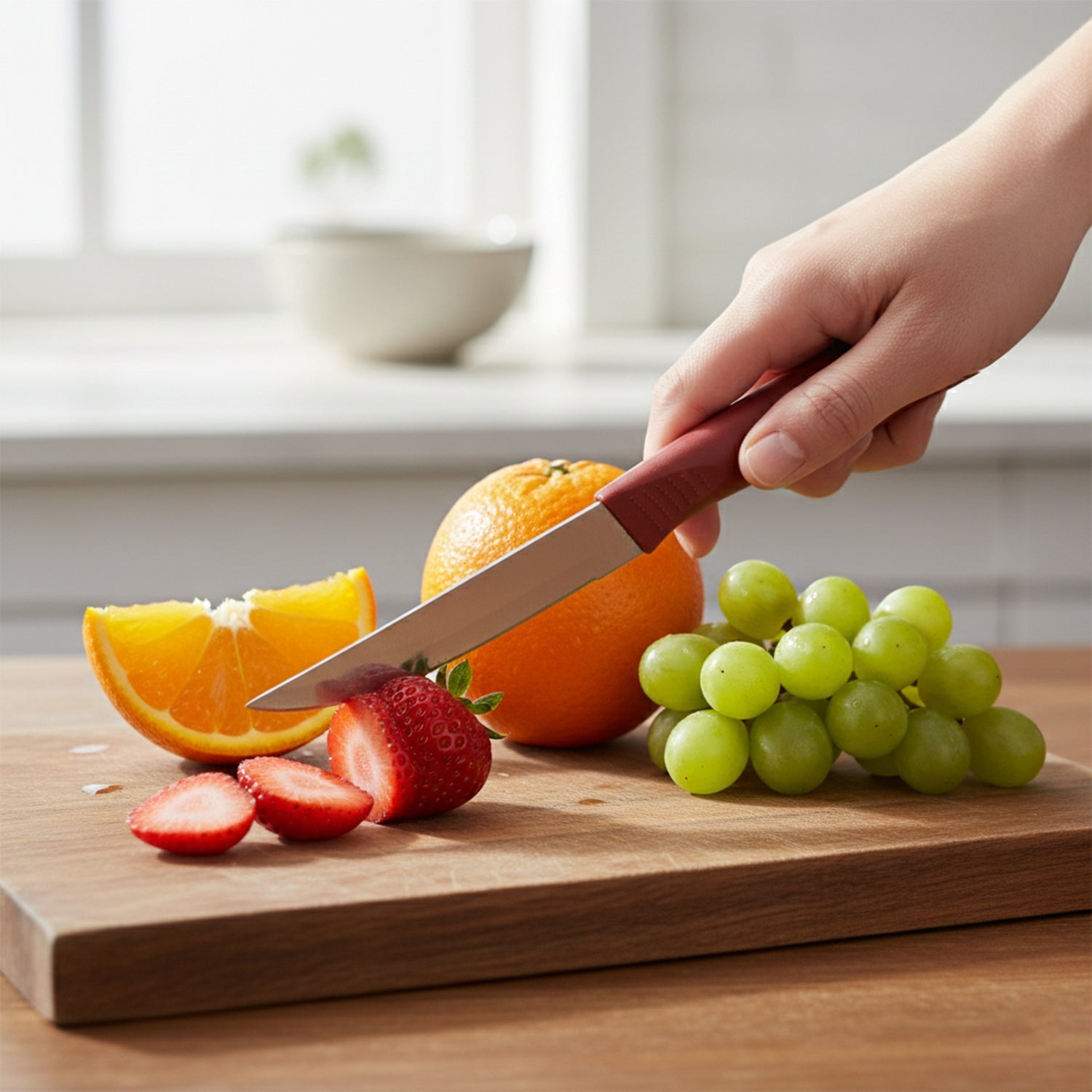 Complete 3-piece stainless steel knife set for kitchen slicing and cutting tasks