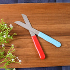 10-piece kitchen knife set featuring stainless steel blades and color coded handles