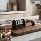 3 stage kitchen knife sharpener with ergonomic handle for easy sharpening