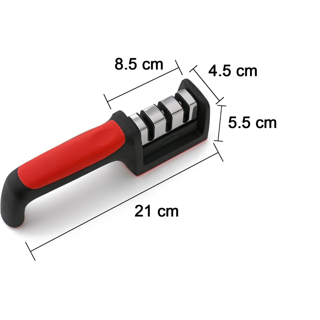 Compact knife sharpener length 21 cm suitable for kitchen drawers