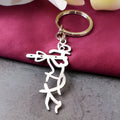 Krishna flute design stainless steel keychain with spiritual motif