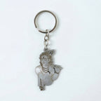 Stylish spiritual Krishna keychain charm with detailed engraving
