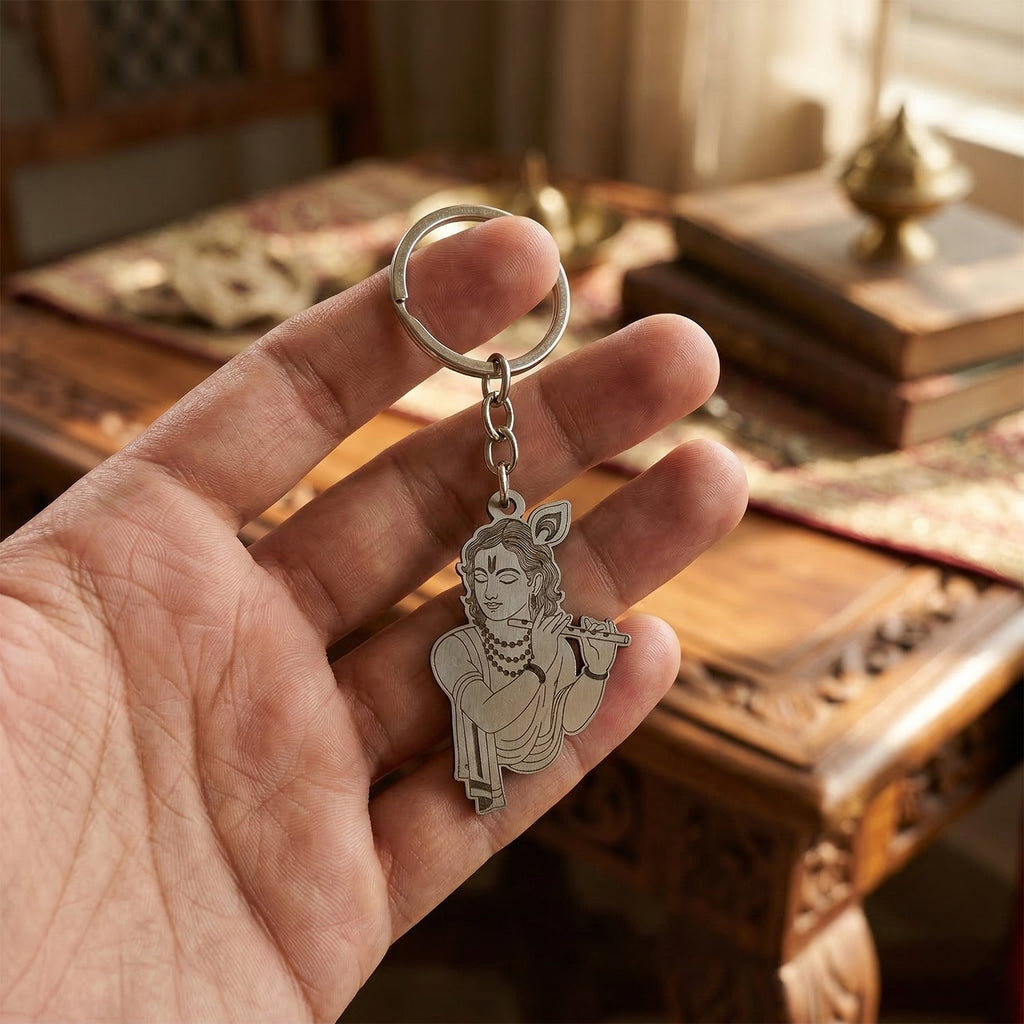 Decorative Lord Krishna keychain for devotion and gifting