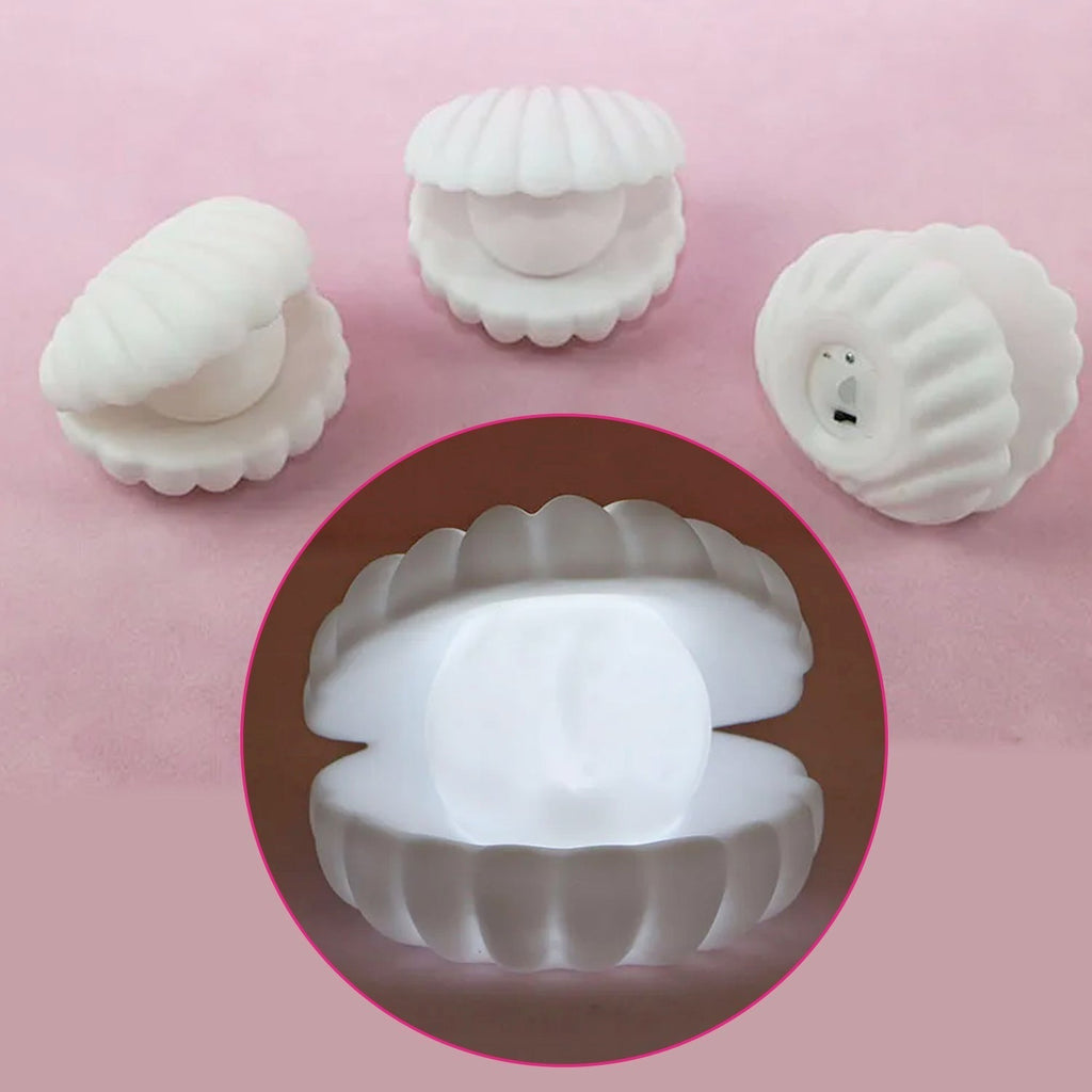 Pearl Shell Night Lamp showcasing its intricate details and soft illumination.