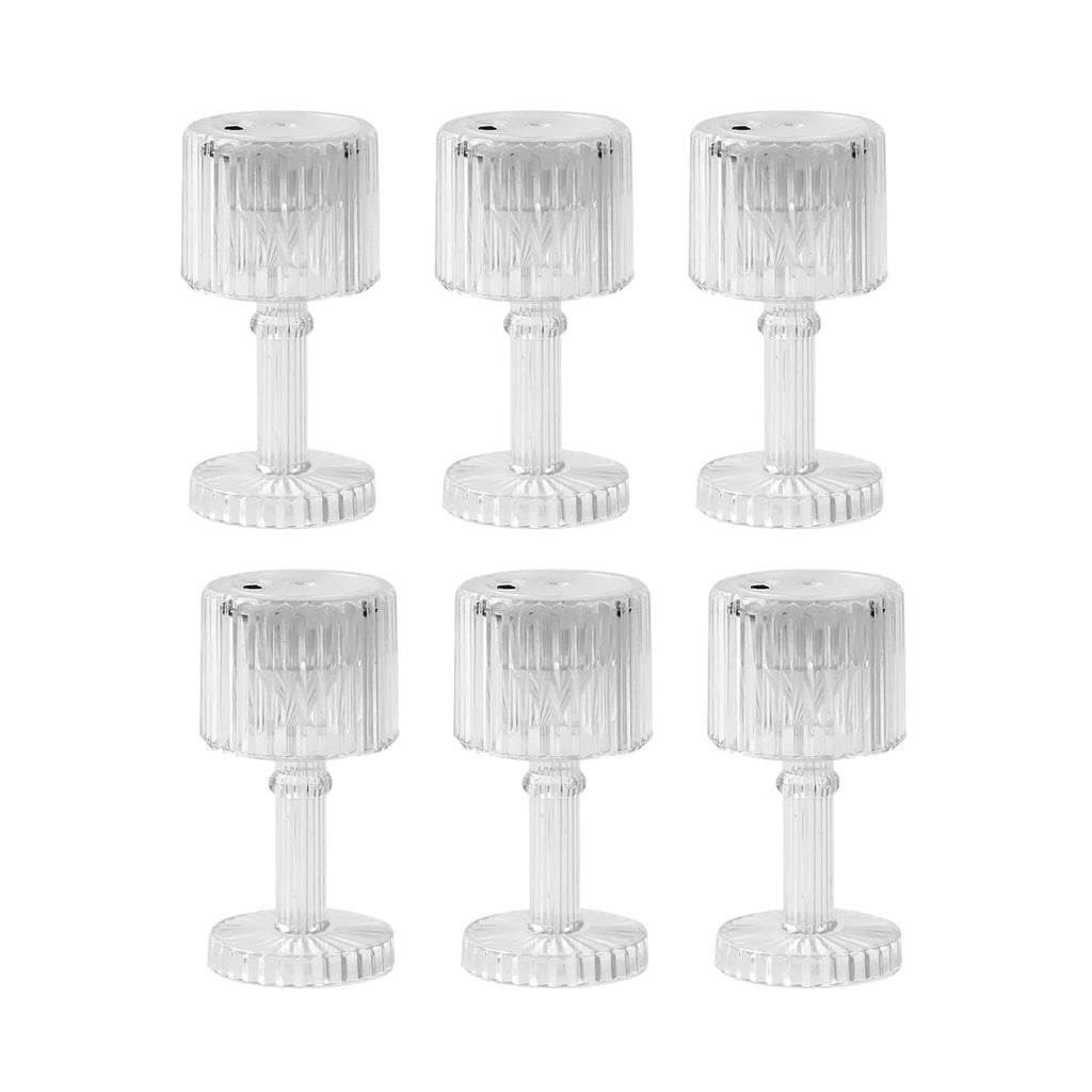 LED crystal-effect mini table lamp with wine glass shape and pedestal stand